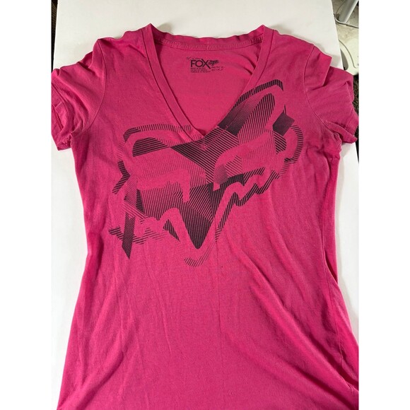 Y2K Fox Racing Baby Tee Pink Woman’s Size Medium Short Sleeve (E) - Picture 1 of 3